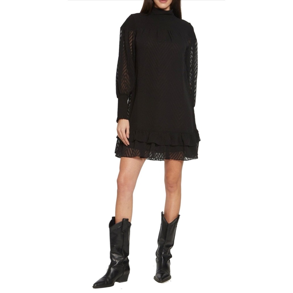 Walter Baker nessy chevron ruffle dress